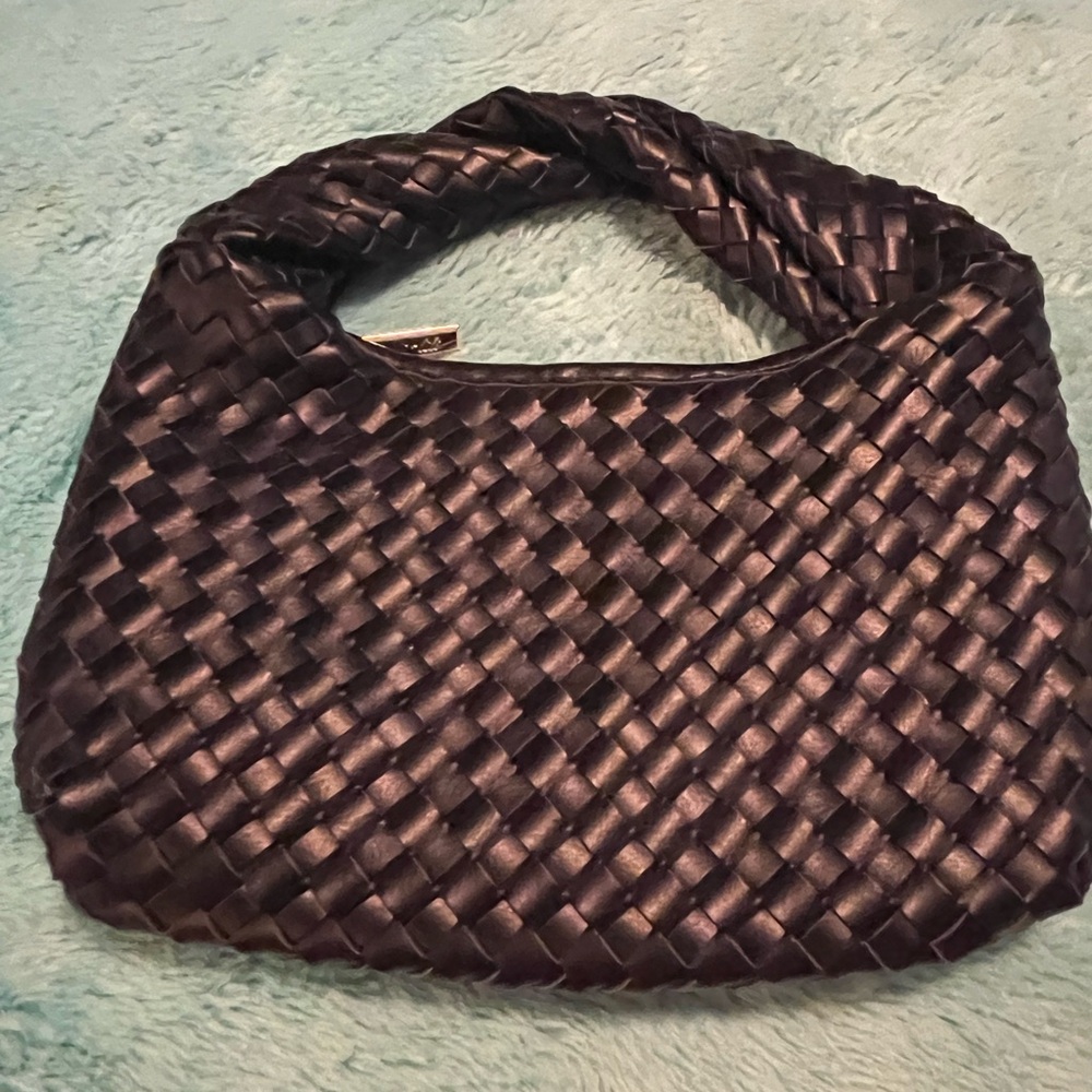 Chic Black Woven Hobo Bag